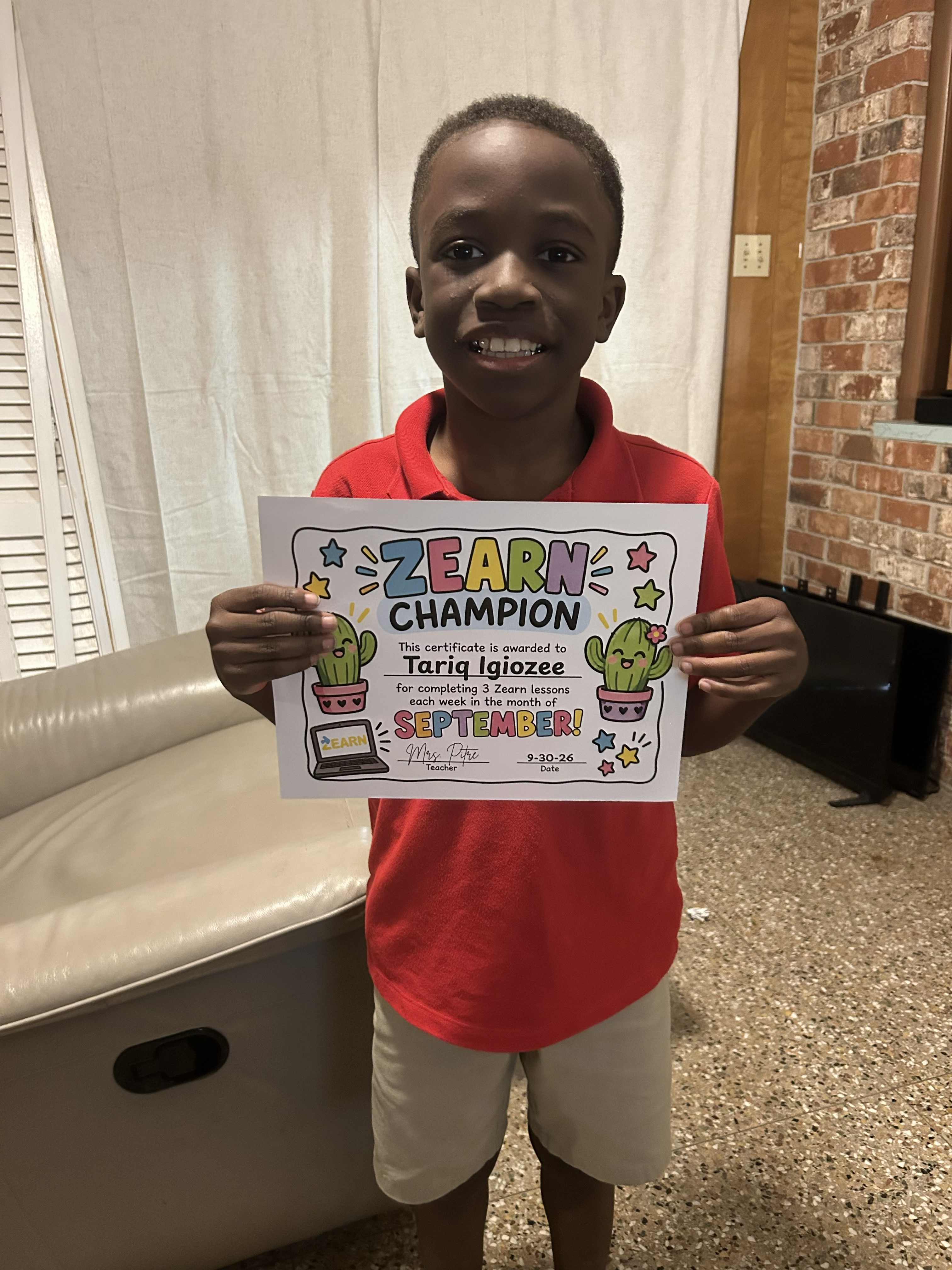 Tariq Igiozee Zearn Champion Award